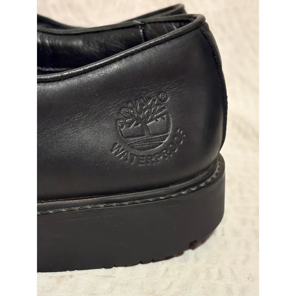 Timberland 5549R Waterproof Black Leather Oxfords Lug Sole Men’s Size 10